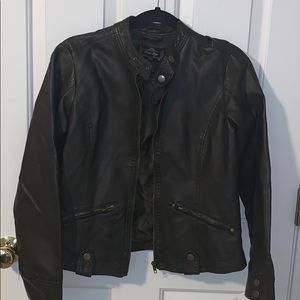 Brown faux leather jacket